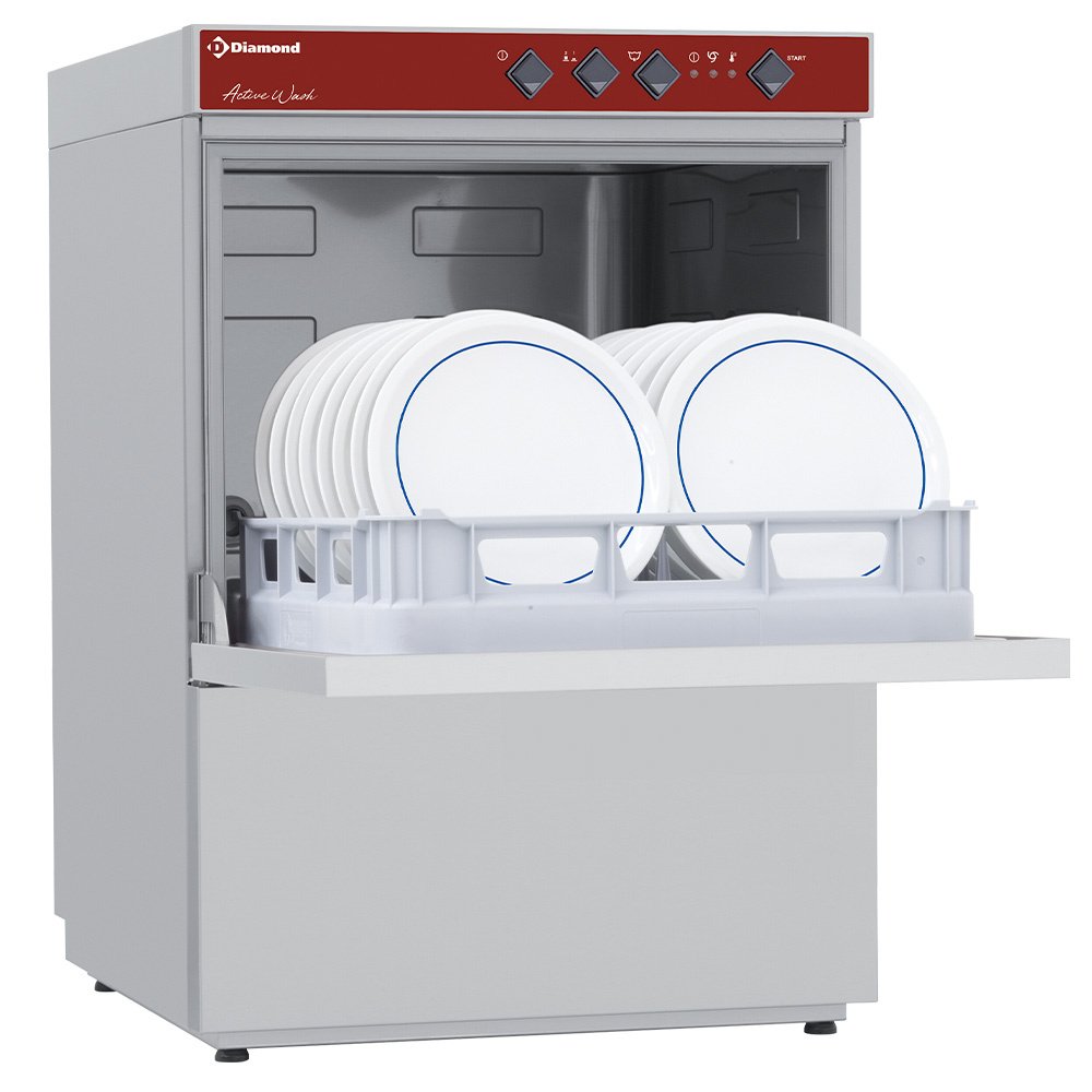 Diamond 051D/6M 500mm Basket Frontloading Dishwasher, 24 Baskets/hour