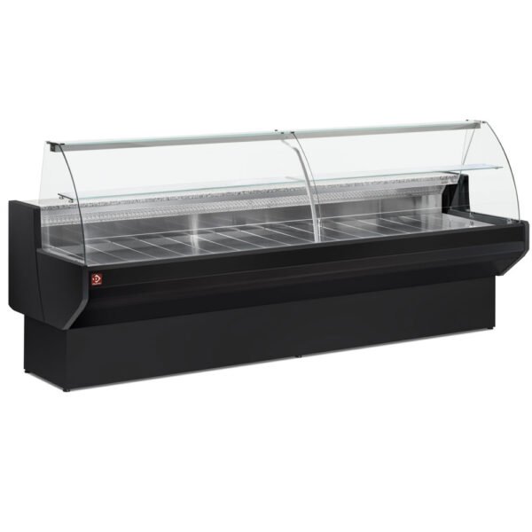 Diamond ML10/B5-R2 Black Refrigerated Curved Serveover Counter with Understorage, 1040mm