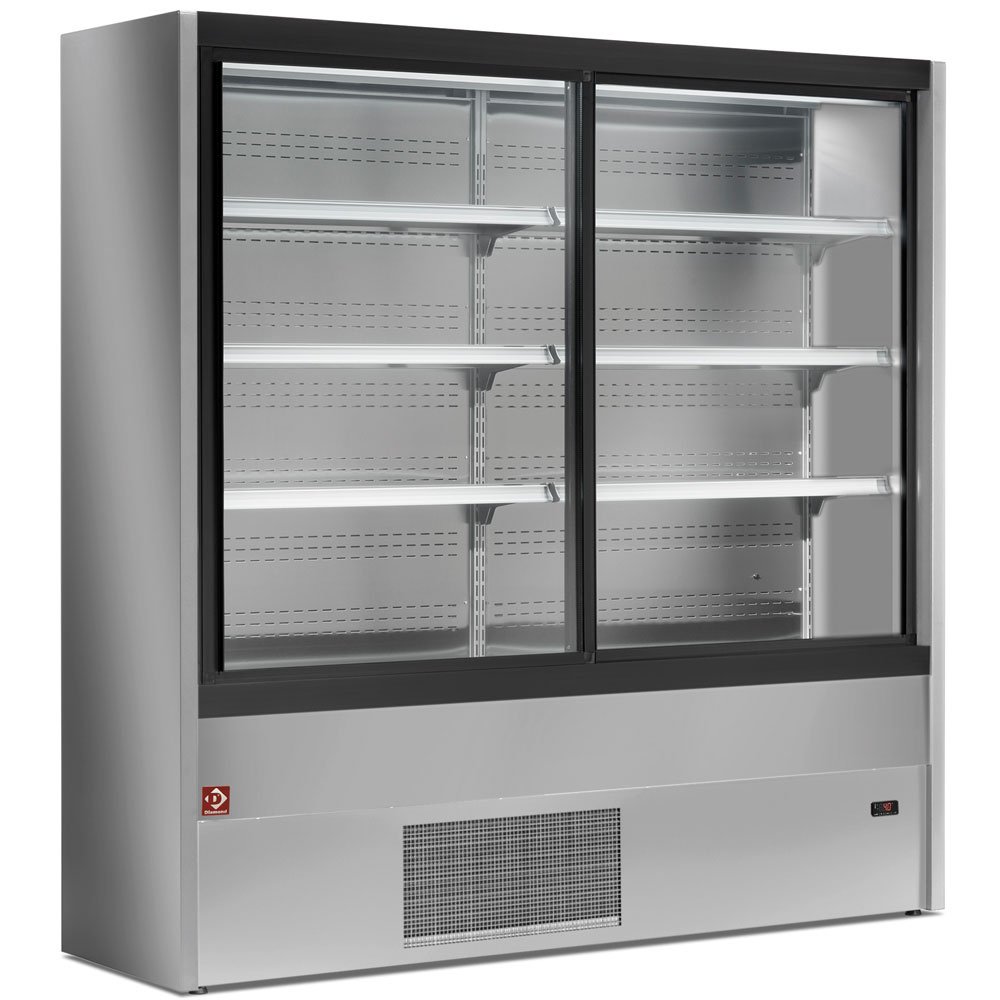 Diamond PD18/A7-R2 Grey Refrigerated Multideck with Glass Sliding Doors, 1800mm