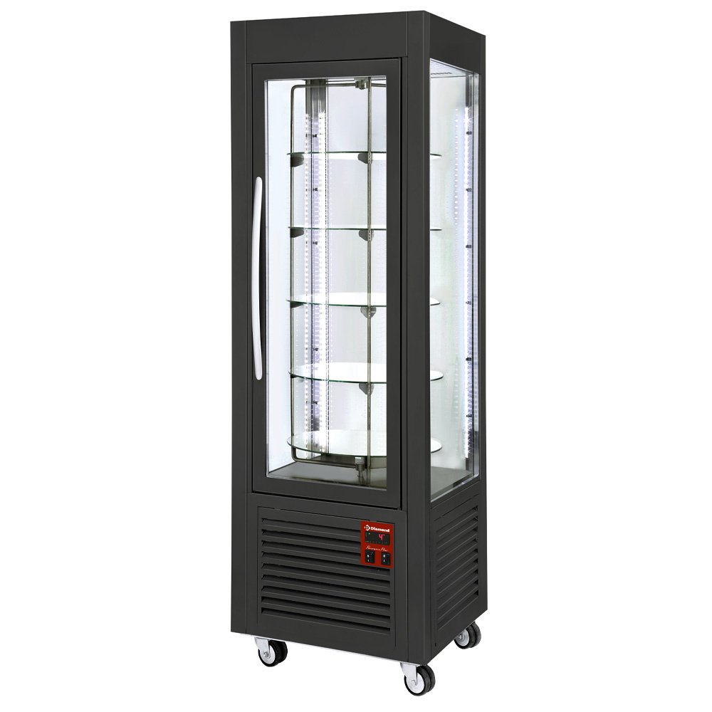 Diamond SNE/RN-B7-R2 Black Panoramic Rotating Display Refrigerator, 360 Litres