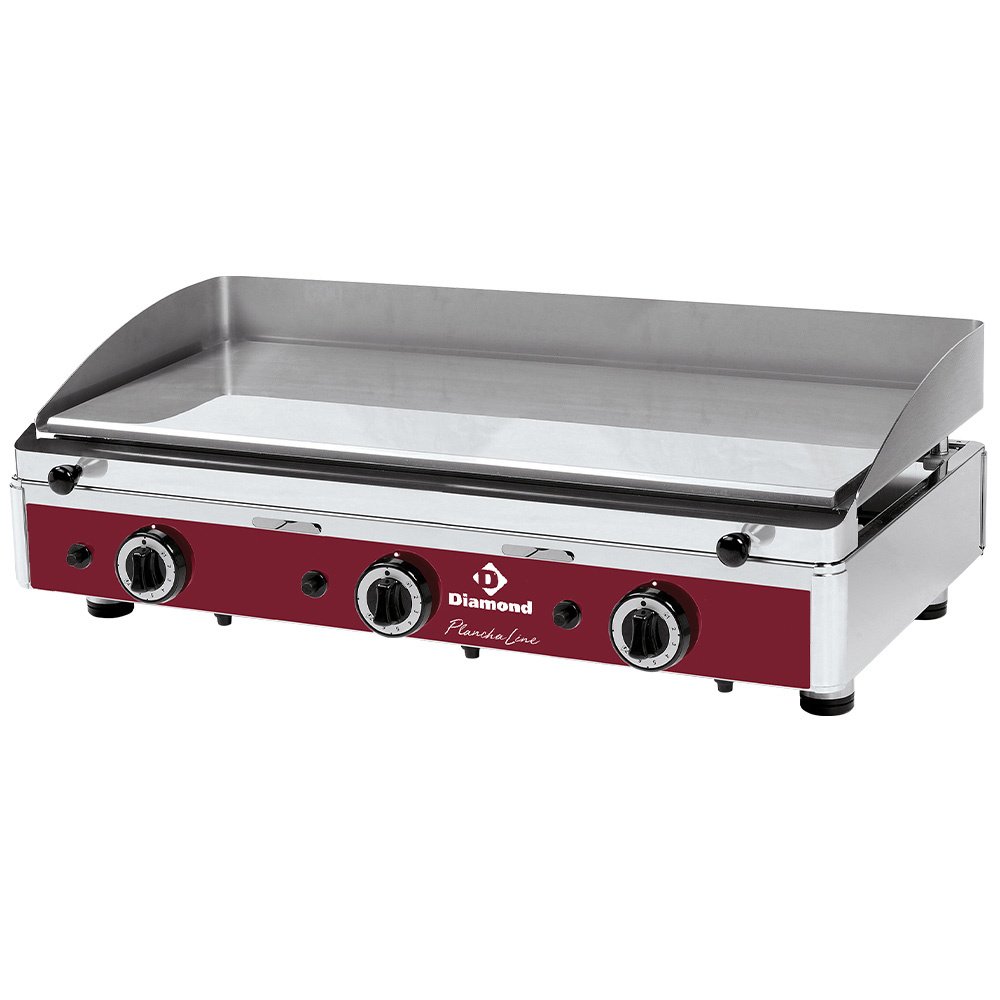 Diamond PLANCHA/3CR-N Smooth Top Gas Chrome Coated Cooking Surface Hot Plate