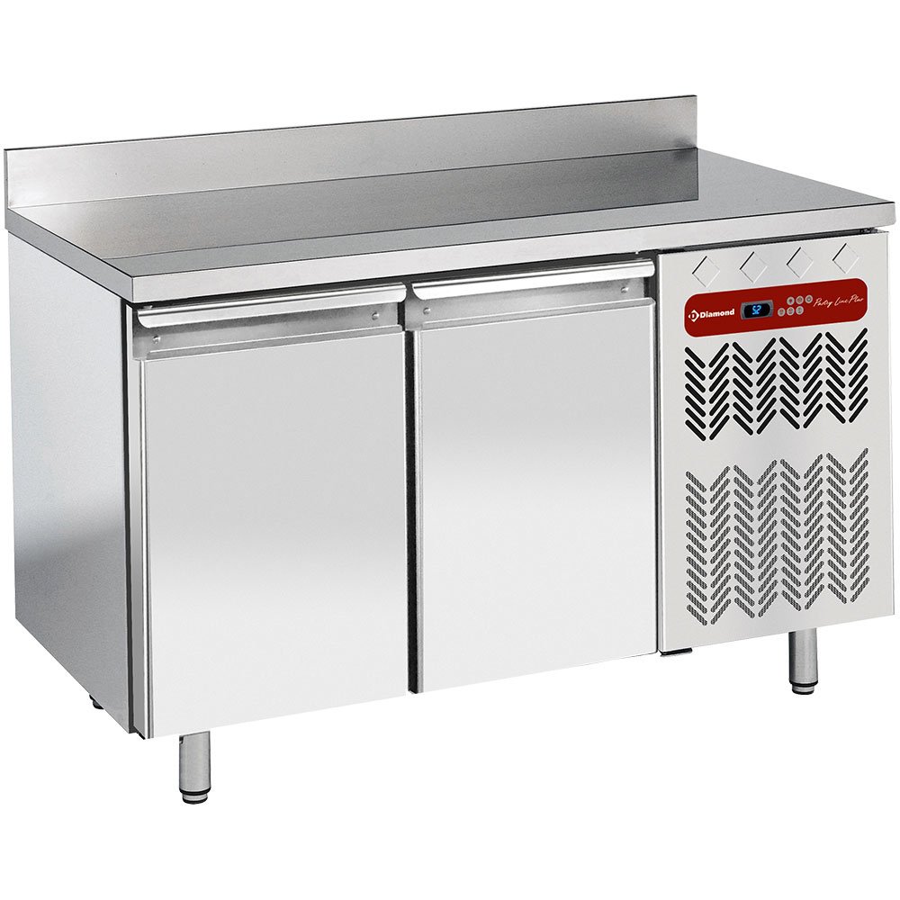 Diamond TP2N/HA-R2 2 Door Refrigerated Counter with Splashback, 345 Litres