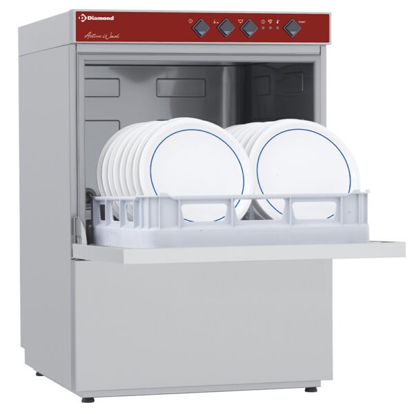 Diamond 051D/6M-A 500mm Basket Frontloading Dishwasher with Integral Softener, 24 Baskets/hour