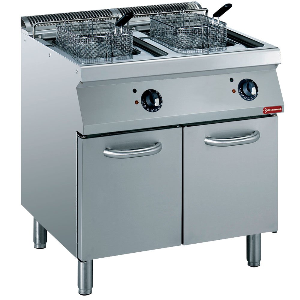 Diamond E17/F30A8-N Double Basket Freestanding Electric Fryer on 2 Neutral Closed Cupboards, 20kW