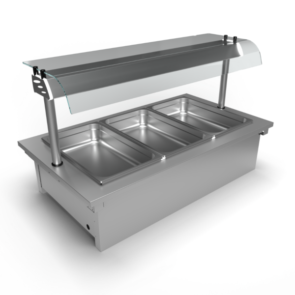 Moffat D3BM Drop-In Bain Marie Dry Heat Model with Curved Glass Open Front Gantry
