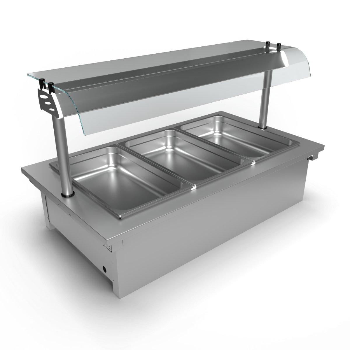 Moffat D3BM Drop-In Bain Marie Dry Heat Model with Curved Glass Open Front Gantry