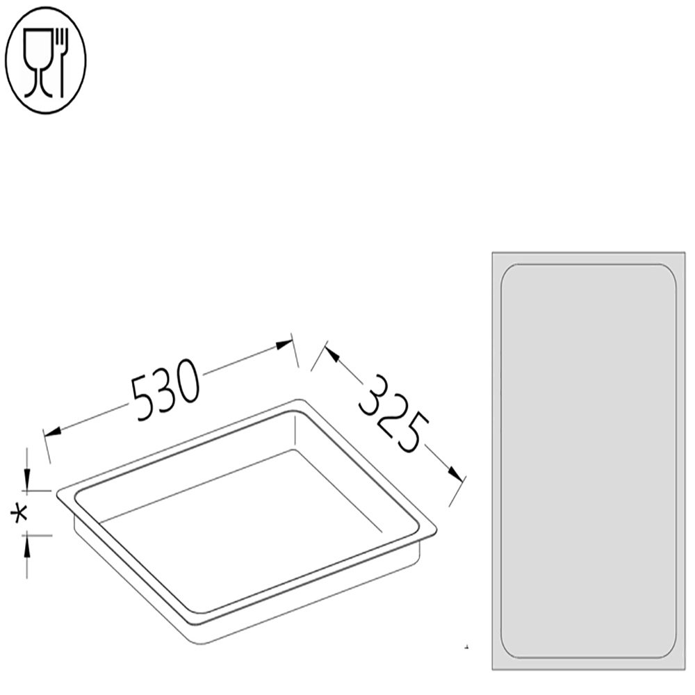 Diamond B/GN1/1-65 Gastronorm Tub 1/1 - H65 Mm