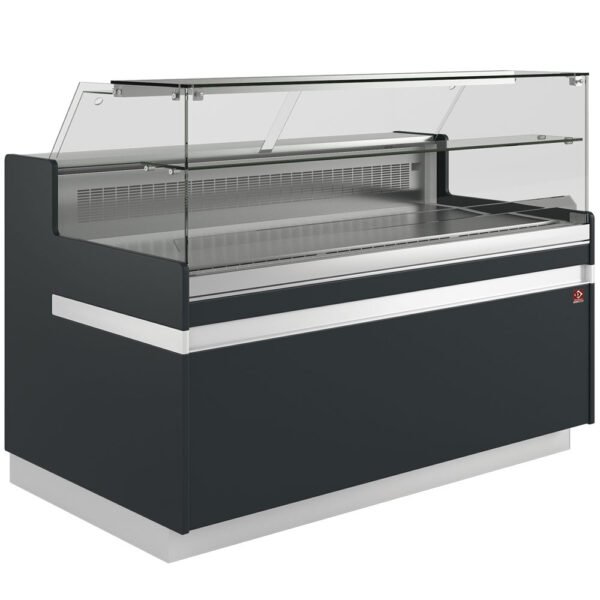Diamond VB13XA1/R2 Flat Glass Black Refrigerated Serveover Counter, 1338mm