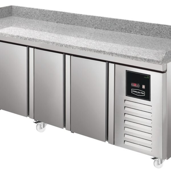 Sterling Pro Green SPI-8-250-37 Granite Top Pizza Counter with 3 Doors & 7 Drawers