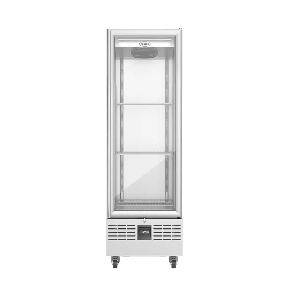 Foster FSL400G/11-310 Slimline Single Glass Door Refrigerated Upright Display Cabinet, 400 Litres