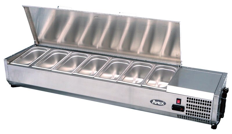 Atosa VRX1400/330S Countertop Topping Unit with 6 x 1/4 GN Pans/Lids, 1415mm