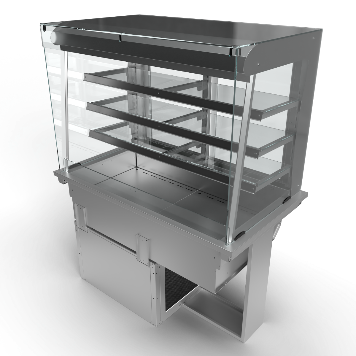 Moffat D3RDSL Drop-In Refrigerated Multi Tier 3 Shelf Model with Square Glass Open Front