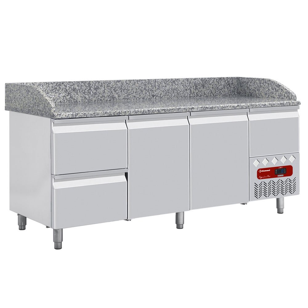 Diamond TP261/P9 2 Door / 2 Drawer Refrigerated Counter with Splashback