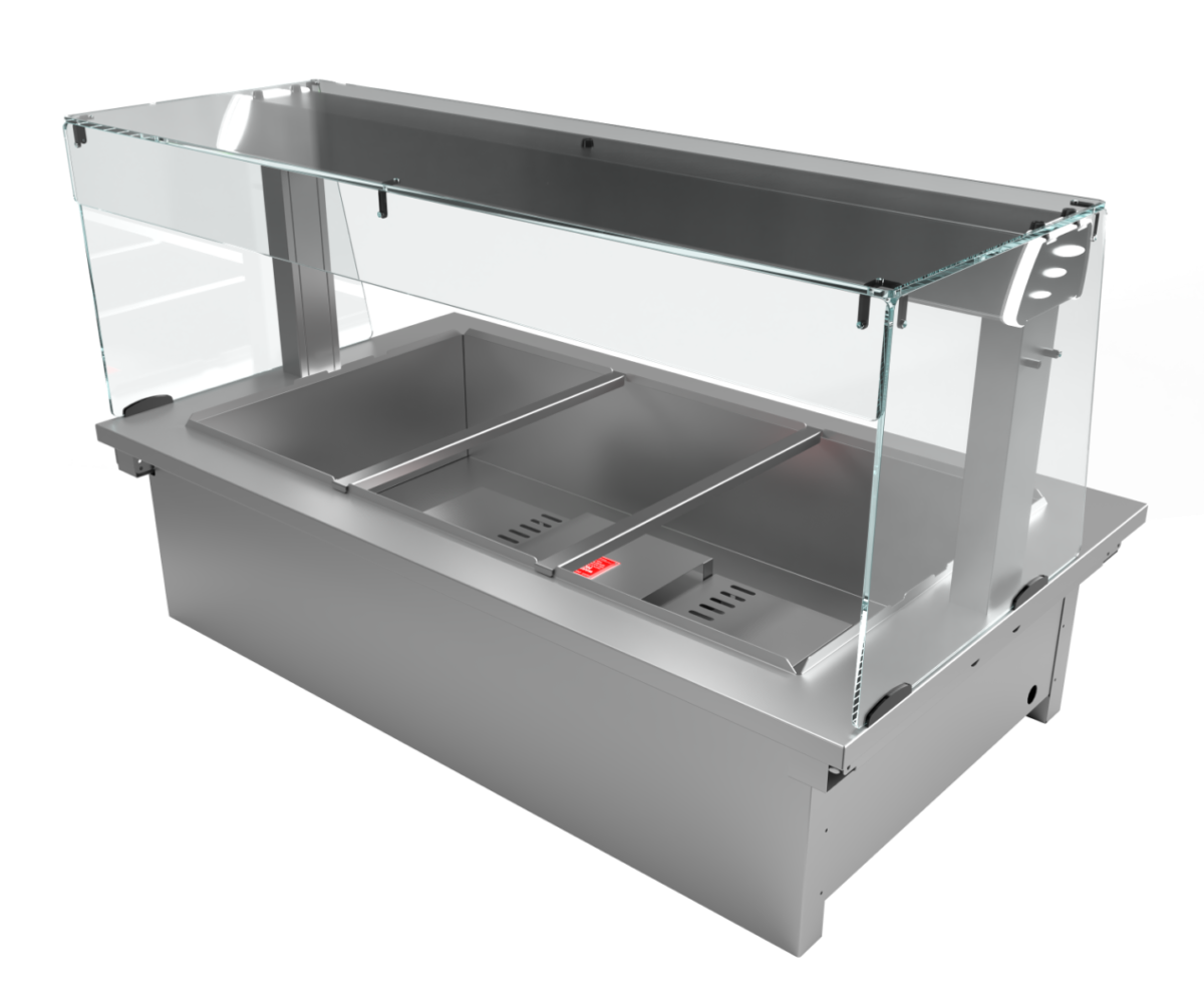 Moffat D3BMSL Drop-In Bain Marie Dry Heat Model with Square Glass Open Front Gantry