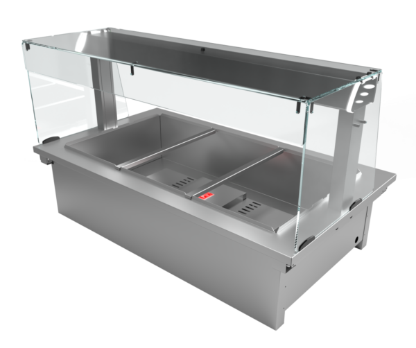 Moffat D3BMSL Drop-In Bain Marie Dry Heat Model with Square Glass Open Front Gantry