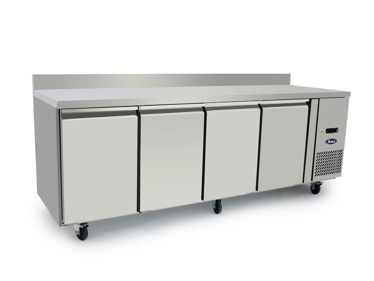 Atosa EPF3442HDSB 4 Door Preparation Counter Fridge with Splash Back, 510 Litres