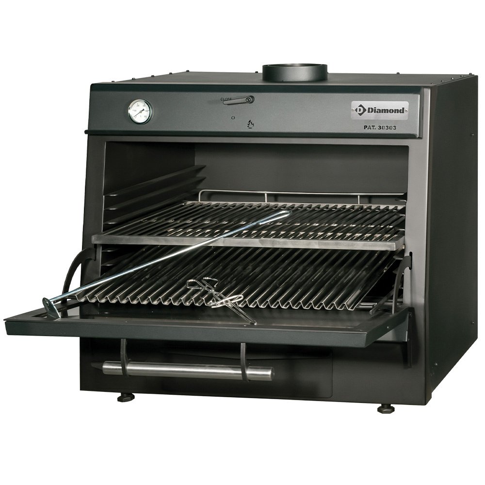 Diamond CBQ-075/BK Black Charcoal BBQ Oven