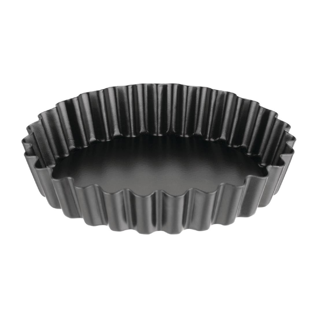 Vogue Non-Stick Mini Quiche Tin With Removable Base 100mm (3 Pack)