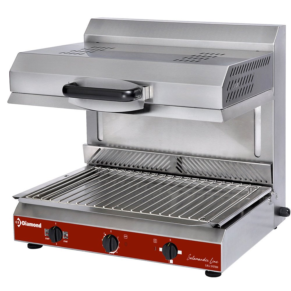 Diamond SA/60VC-SW Glass Ceramic Electric Salamander Grill with Removable Hood, 3kW