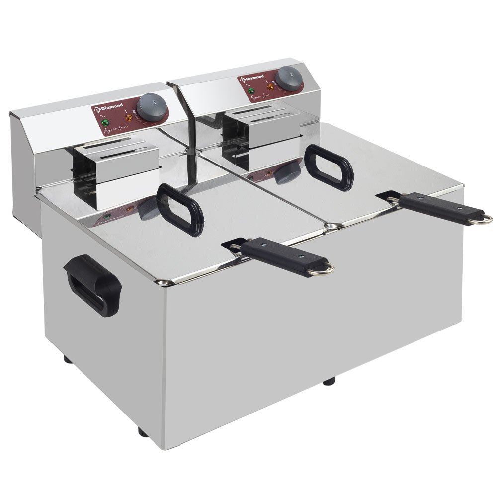 Diamond EF72-N Double Basket Countertop Electric Fryer, 6.4kW