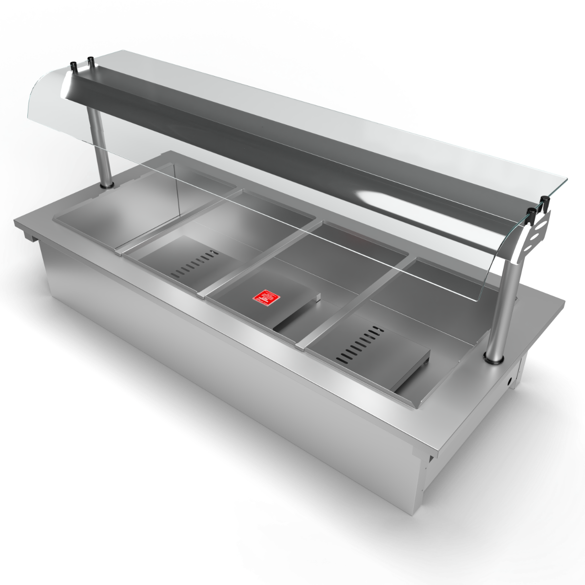 Moffat D4BM Drop-In Bain Marie Dry Heat Model with Curved Glass Open Front Gantry