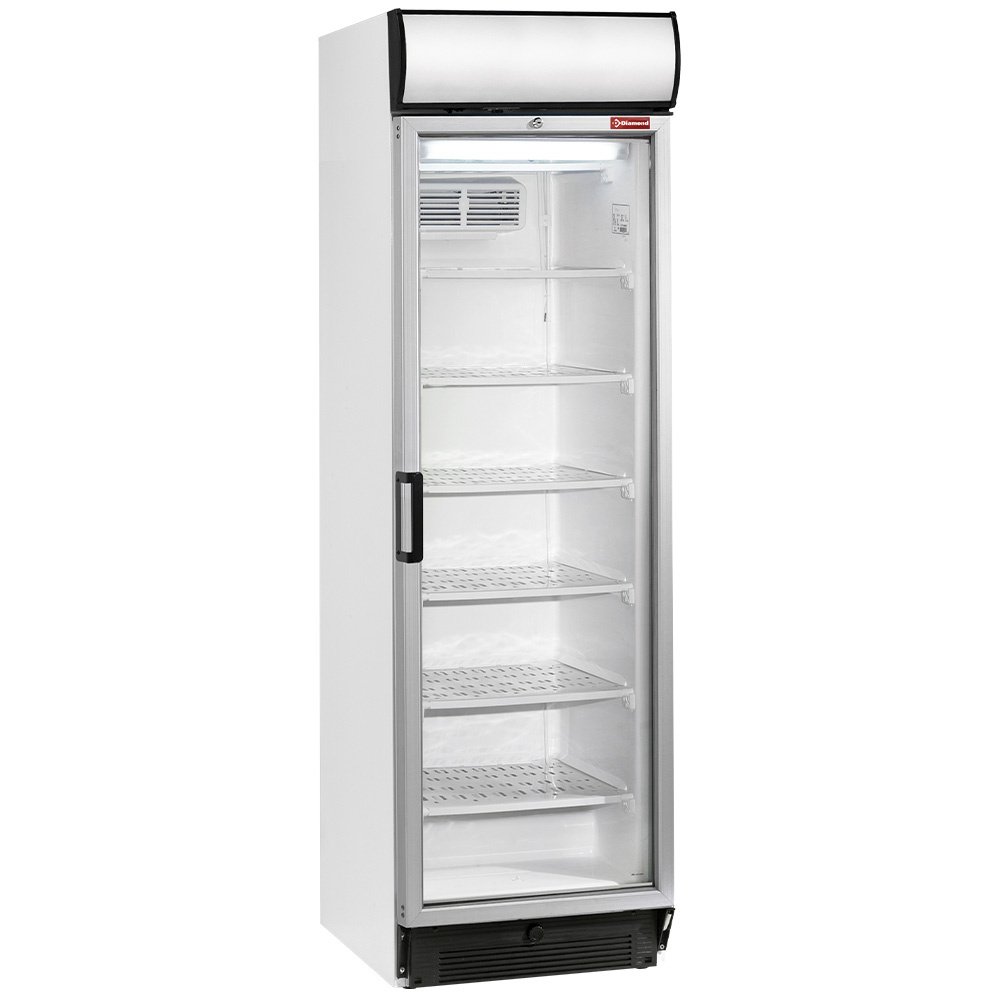 Diamond E38NC/N2 Single Door White Display Freezer, 380 Litres