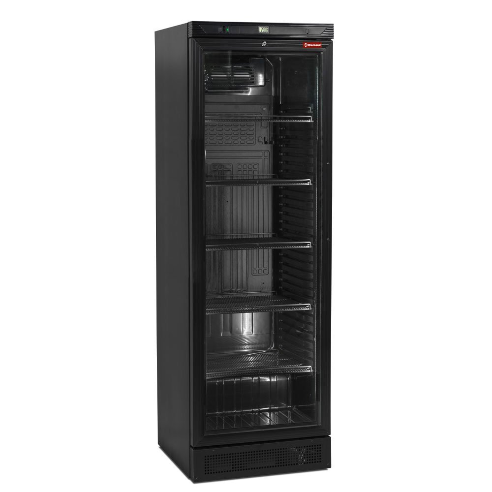 Diamond DRINK-38SE/Z6 Single Door Black Ventilated Display Refrigerator, 380 Litres