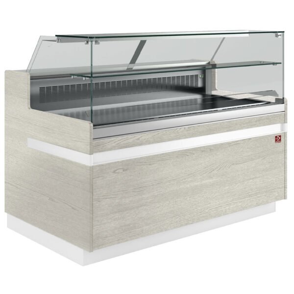 Diamond VB10XF1/R2 Flat Glass Light Wood Refrigerated Serveover Counter, 1738mm