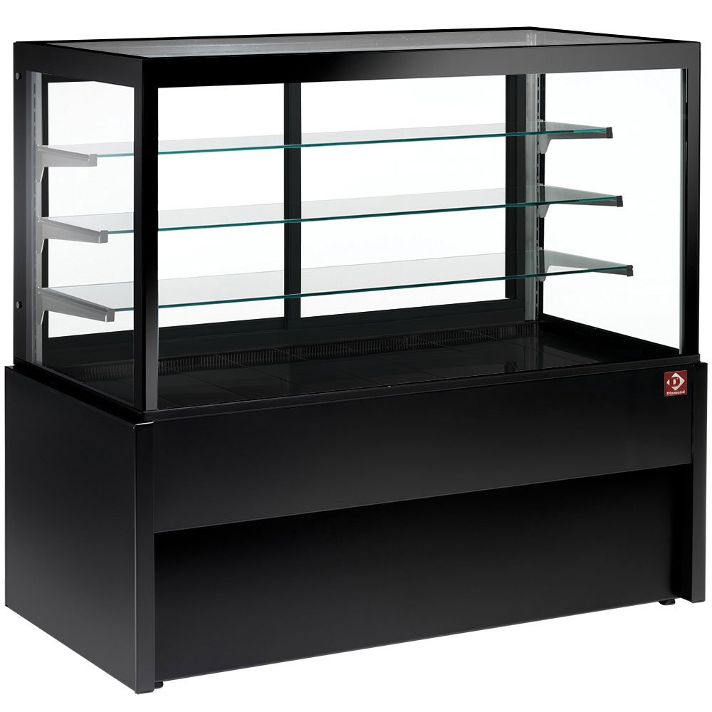 Diamond CB10HT-B9-P Black Panoramic Heated Display Counter, 1.32kW