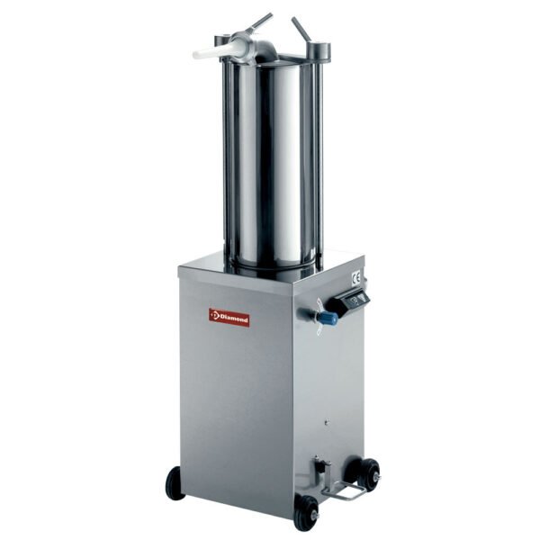 Diamond BSH-15A Stainless Steel Hydraulic Vertical Sausage Filler, 15 Liters On Wheels
