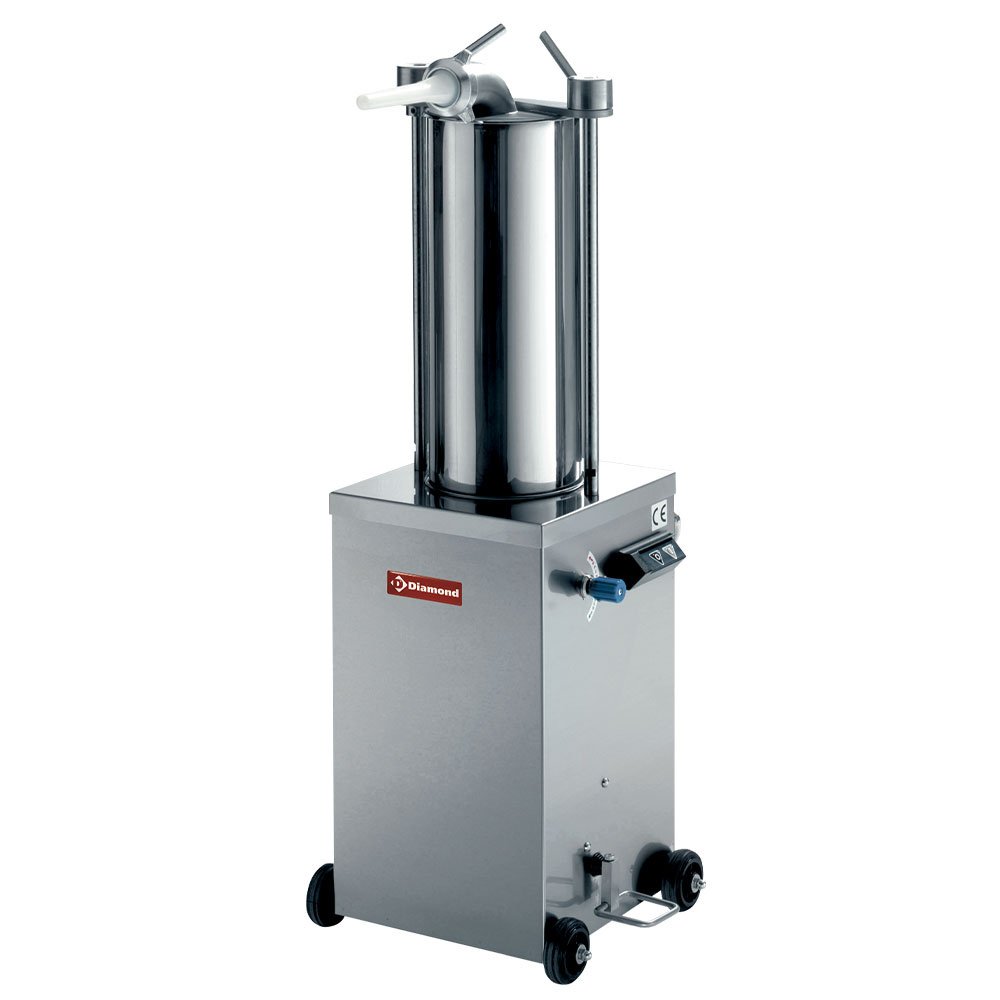 Diamond BSH-15A Stainless Steel Hydraulic Vertical Sausage Filler, 15 Liters On Wheels