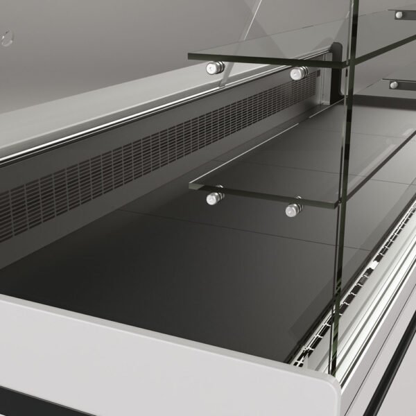 Diamond VB10XD3/R2 Flat Glass Dark Wood Refrigerated Serveover Counter, 1038mm