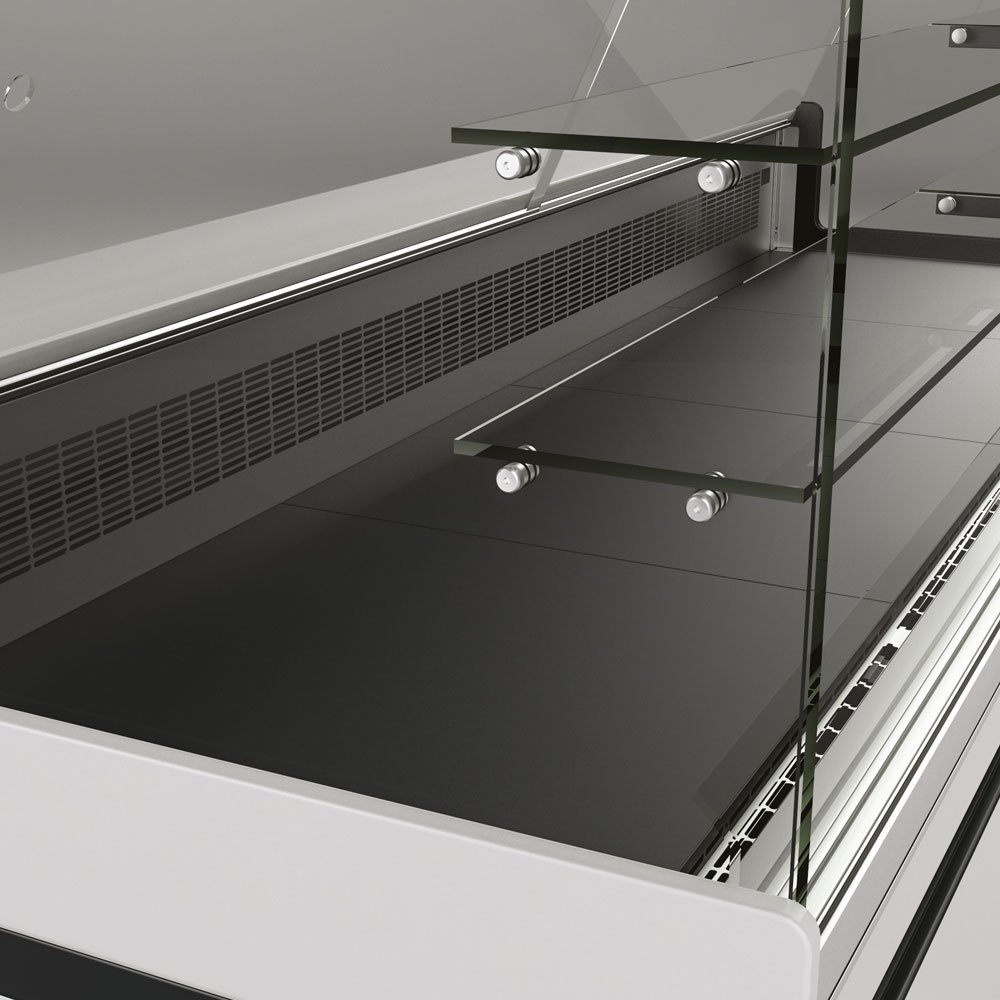 Diamond VB10XD3/R2 Flat Glass Dark Wood Refrigerated Serveover Counter, 1038mm