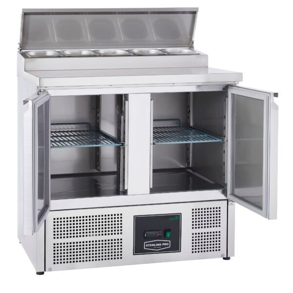 Sterling Pro Cobus SPU200PZ 2 Door Pizza Preparation Counter 5 x GN1/6, 240 Litres - view 2