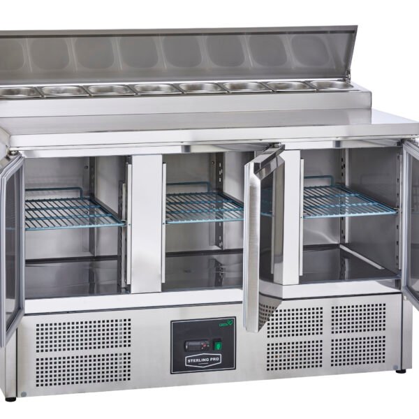 Sterling Pro Cobus SPU300PZ 3 Door Preparation Counter 8 x GN1/6, 392 Litres - view 3
