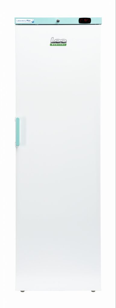 LEC Medical LSFSR400BT-UK Solid Single Door Laboratory Plus Bluetooth Enabled Upright Refrigerator, 394 Litres