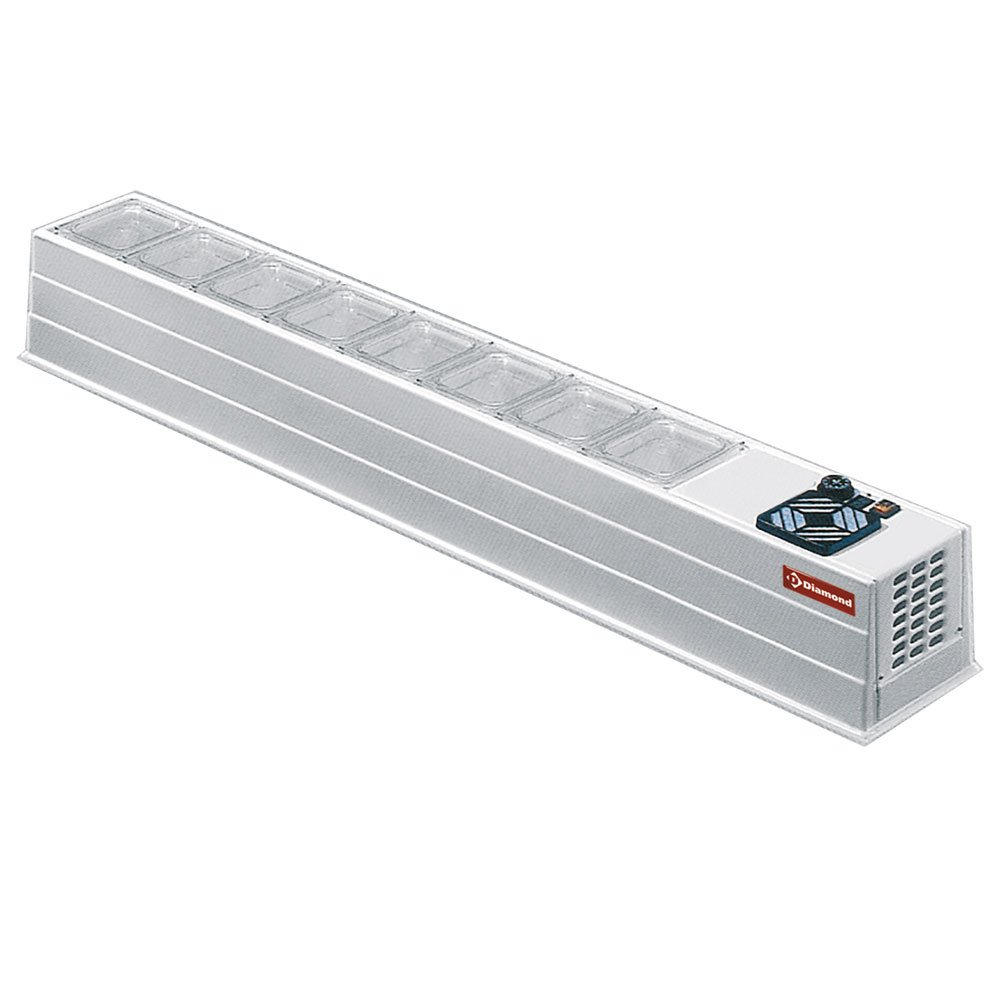 Diamond MINI-R6 Stainless Steel Refrigerated Topping Unit, 8 x 1/6 GN Pans
