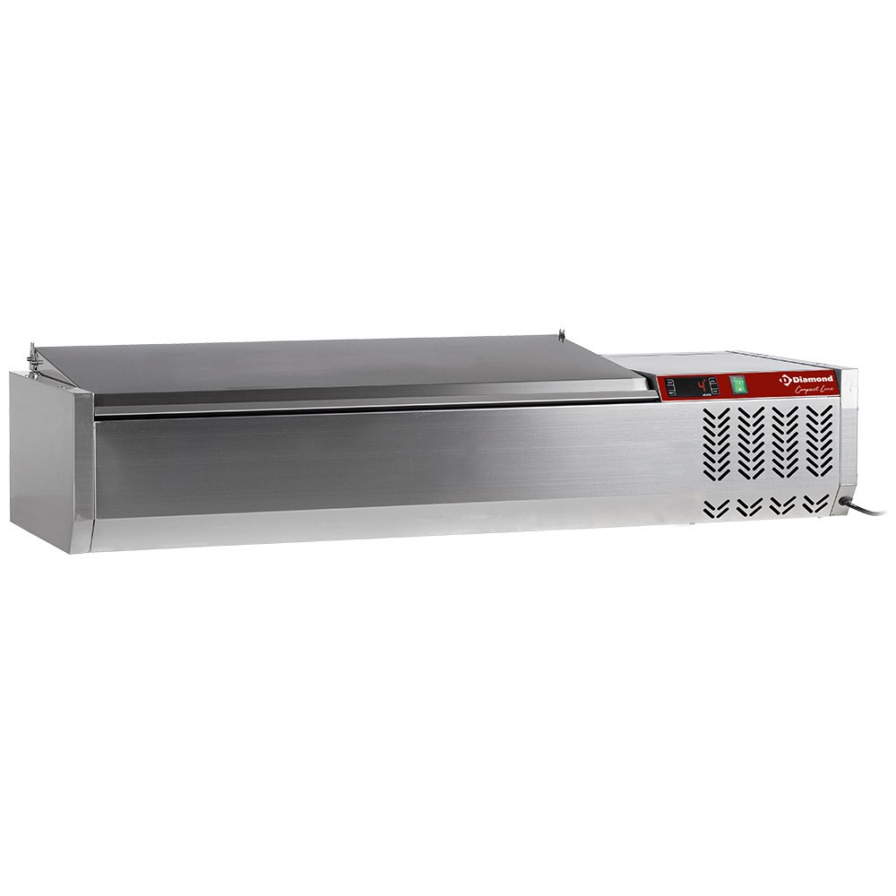 Diamond SX120/CC-R6 Stainless Steel Topping Unit with Stainless Steel Lid, 5 x 1/4 GN