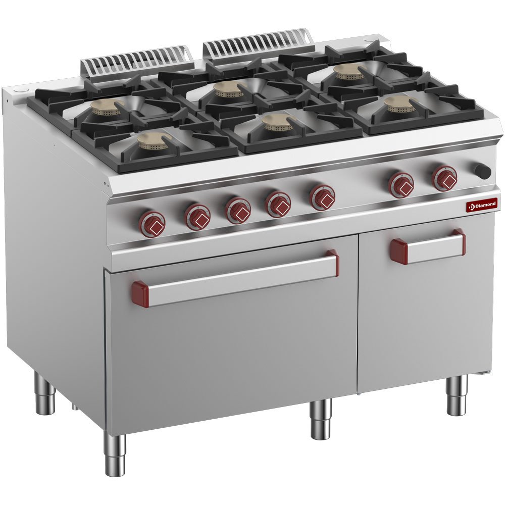 Diamond G7/6BFA11-N 6 Burner Gas Range on Closed Cupboard