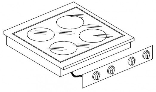 Giorik LPV6841D "Drop In" 4 Ring Ceramic hob