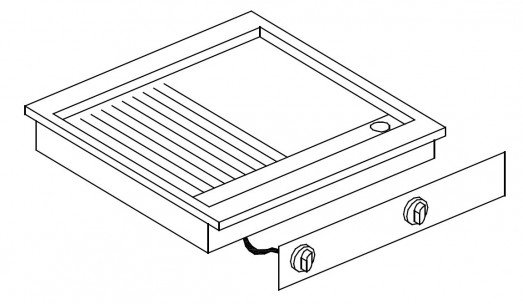 Giorik LGE6821DX "Drop In" electric griddle 1/2 ribbed 1/2 smooth