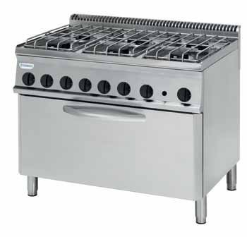 Tecnoinox PFX105V7 6 burner range with electric fan oven
