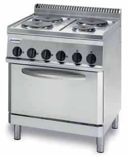Tecnoinox PFR70V7 4 ring electric range with electric fan oven