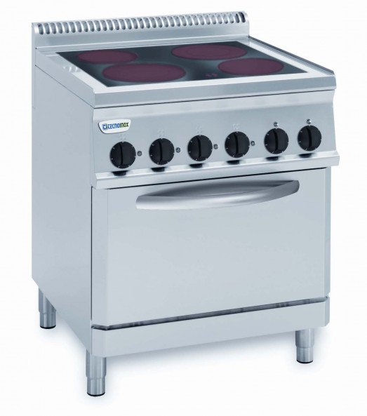 Tecnoinox PFC70V7 4 ring ceram hob electric range with electric fan oven