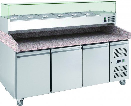 Chefs Range PP3+ - 3 Door Pizza Prep Counter - 9 x 1/3gn containers