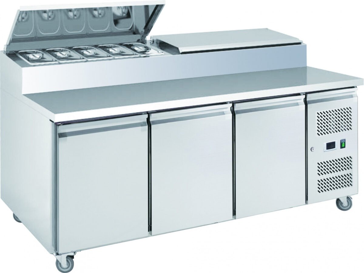 Chefs Range SP370 - 3 Door Prep counter - 8 x 1/3gn containers