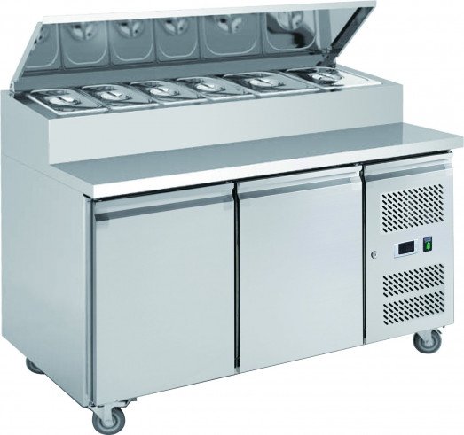 Chefs Range SP270 - 2 Door Prep counter- 7 x 1/3gn containers