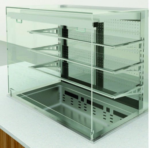 Emainox Elegance 8046530HC 4 x 1/1gn Drop In 3 tier Refrigerated Display + Dolewell base - Operator serve