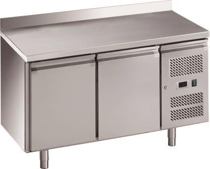 Chefs Range RC2HU 2 Door Fridge Counter with rear upturn & castors