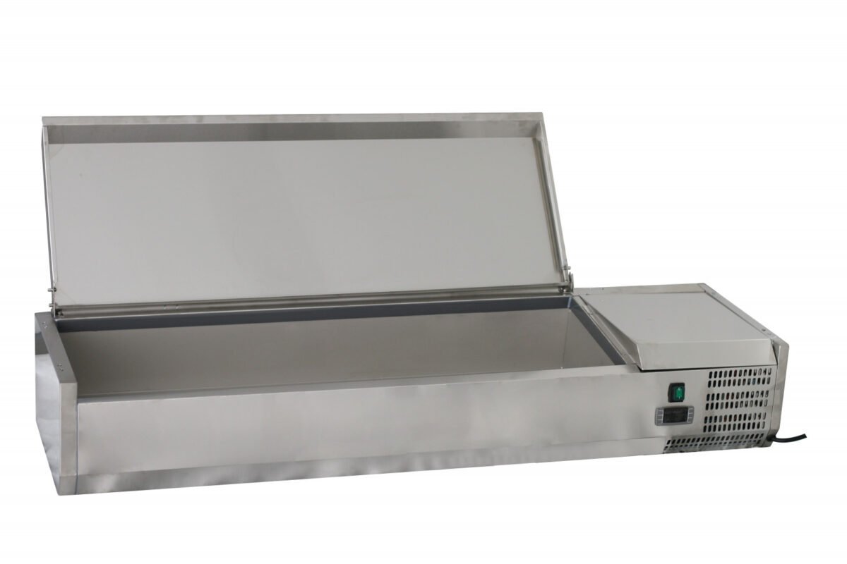 Chefs Range TU120013L 1200mm Topping well with lid 3 x 1/3gn + 1 x 1/2gn